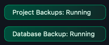 Project Backups and Database Backup both running